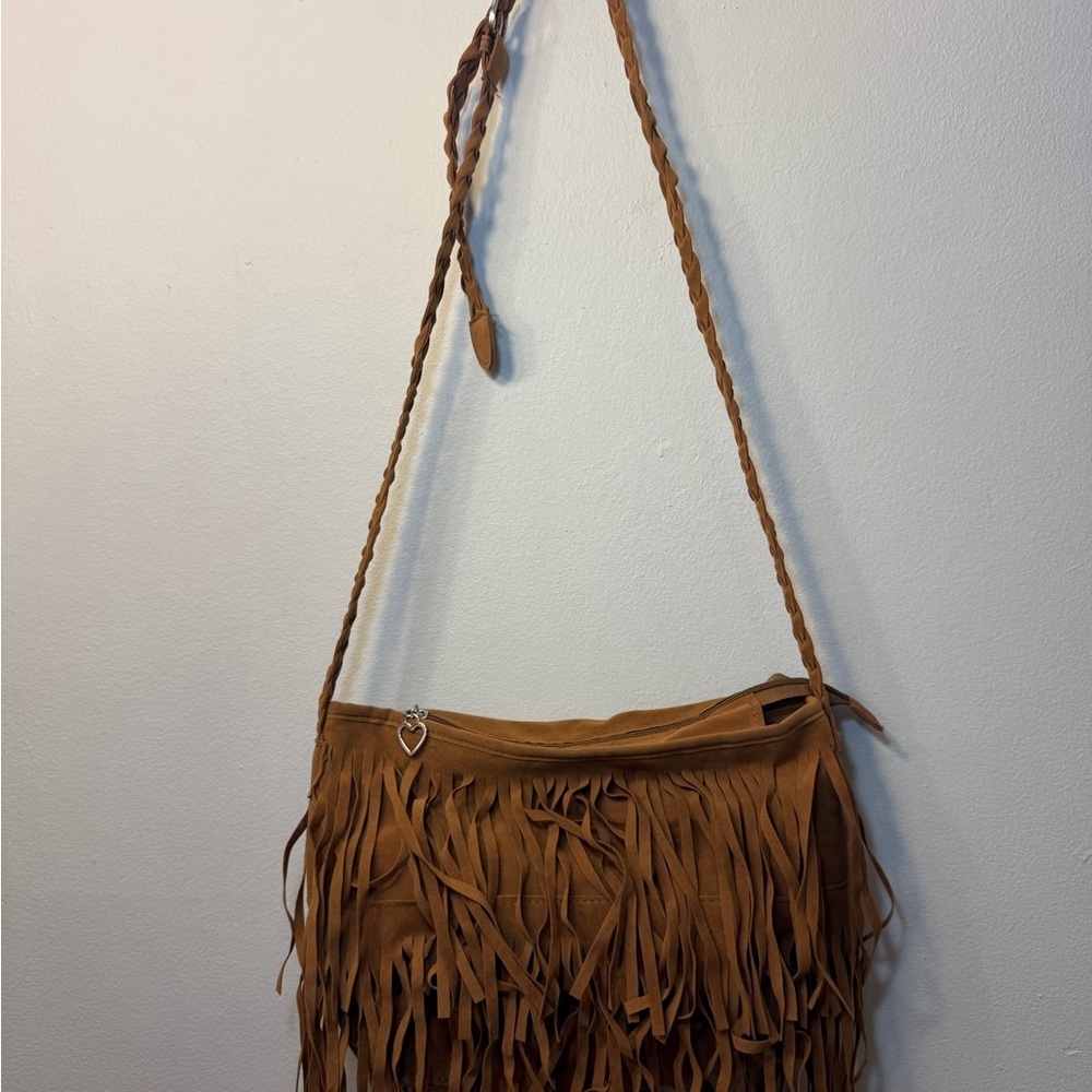 Stylish Brown Fringe Shoulder Bag - Picture 2 of 6